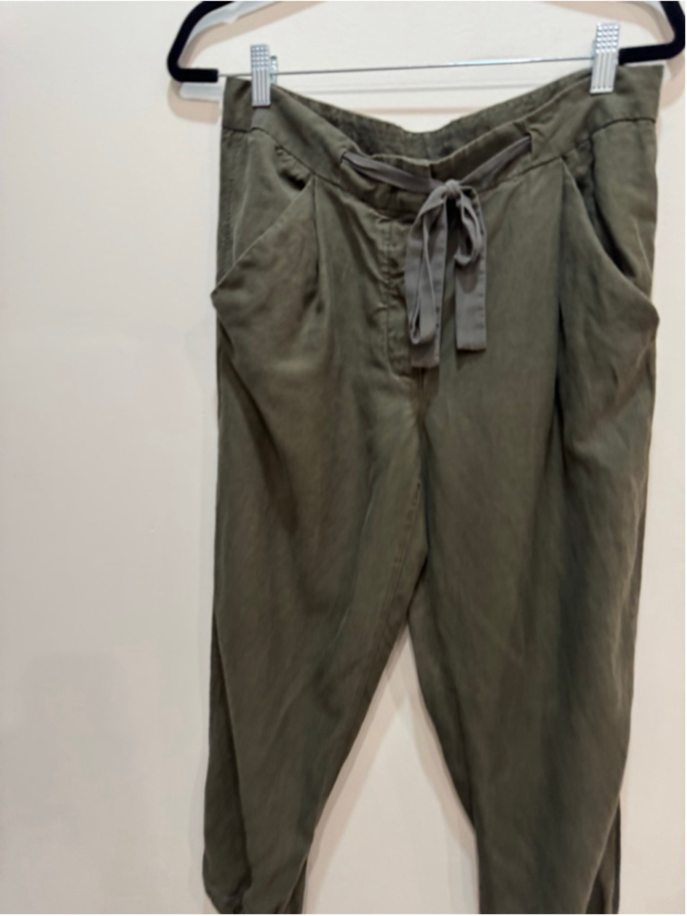 Wilfred Allant Linen Blend Olive Green Trousers Size 8 Tie Waist